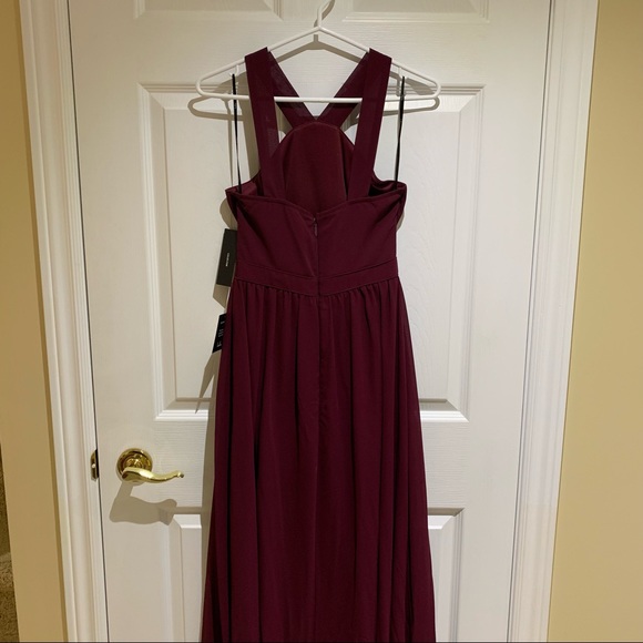 NWT Lulus Air of Romance Burgundy Maxi Dress - Picture 6 of 7